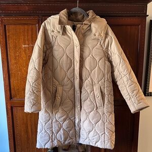 J. Crew Women's Beige Quilted Puffer Coat